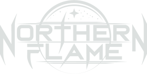 Northern Flame logo - larger - white
